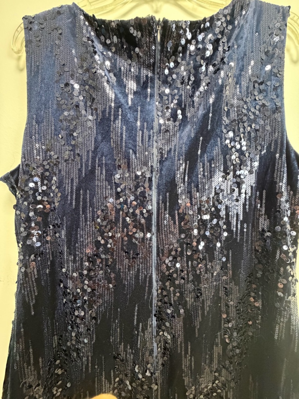 Navy Sequin Sleeveless Mini Dress - Picture 8 of 9